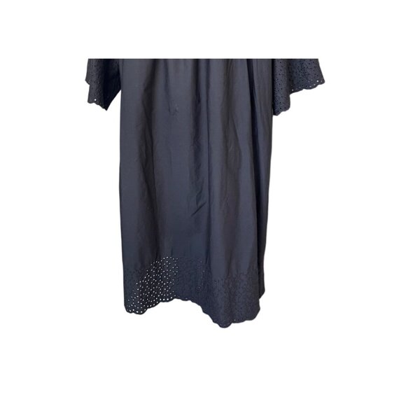 J.Crew SzL Eyelet Long Sleeve Poplin Cotton Poplin Mini Dress Sz L Button Front - Picture 7 of 12